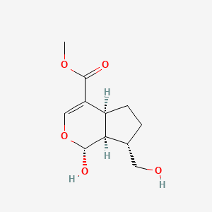 Chemical structure of 7-Deoxy-10-hydroxyloganetin