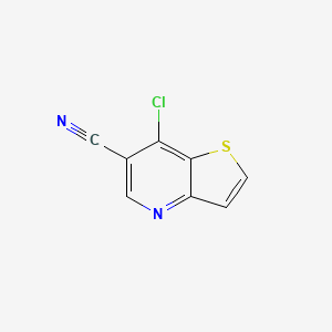 Chemical structure of 7-Chlorothieno[3,2-b]pyridine-6-carbonitrile