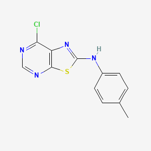 Chemical structure of 7-Chloro-N-(p-tolyl)thiazolo[5,4-d]pyrimidin-2-amine