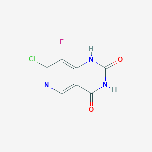 Chemical structure of 7-Chloro-8-fluoropyrido[4,3-d]pyrimidine-2,4(1H,3H)-dione