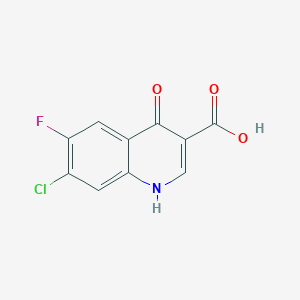 Chemical structure of 7-Chloro-6-fluoro-4-oxo-1,4-dihydroquinoline-3-carboxylic acid