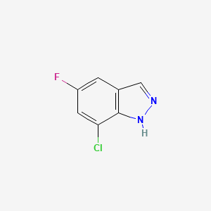 Chemical structure of 7-Chloro-5-fluoro-1H-indazole