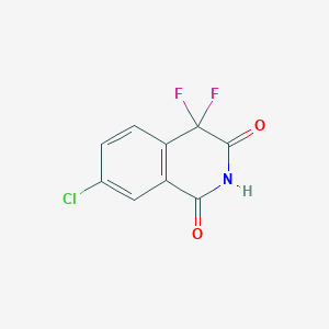 Chemical structure of 7-Chloro-4,4-difluoroisoquinoline-1,3(2H,4H)-dione