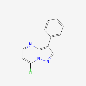 Chemical structure of 7-chloro-3-phenylpyrazolo[1,5-a]pyrimidine