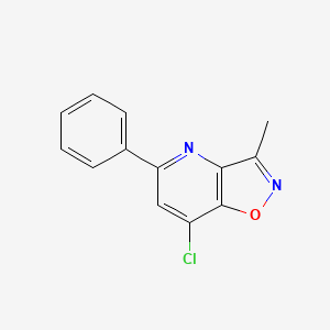 Chemical structure of 7-Chloro-3-methyl-5-phenyl[1,2]oxazolo[4,5-b]pyridine