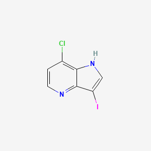 Chemical structure of 7-Chloro-3-iodo-1H-pyrrolo[3,2-b]pyridine
