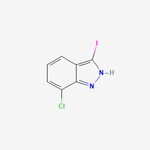 Chemical structure of 7-Chloro-3-iodo-1H-indazole