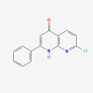 Chemical structure of 7-chloro-2-phenyl-1,8-naphthyridin-4-ol