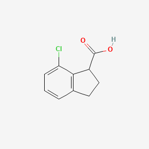 Chemical structure of 7-Chloro-2,3-dihydro-1H-indene-1-carboxylic acid