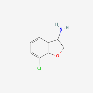 Chemical structure of 7-Chloro-2,3-dihydro-1-benzofuran-3-amine