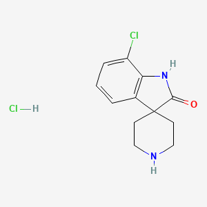 Chemical structure of 7-Chloro-1H-spiro[indole-3,4'-piperidine]-2-one hydrochloride