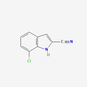 Chemical structure of 7-Chloro-1H-indole-2-carbonitrile