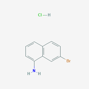 Chemical structure of 7-Bromonaphthalen-1-amine hydrochloride
