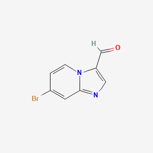 Chemical structure of 7-Bromoimidazo[1,2-a]pyridine-3-carbaldehyde