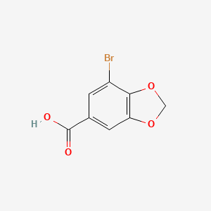 Chemical structure of 7-Bromobenzodioxole-5-carboxylic Acid