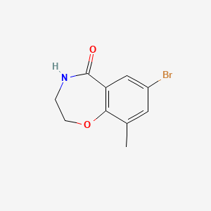 Chemical structure of 7-Bromo-9-methyl-2,3,4,5-tetrahydro-1,4-benzoxazepin-5-one