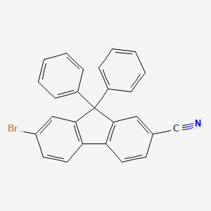 Chemical structure of 7-bromo-9,9-diphenyl-9H-fluorene-2-carbonitrile