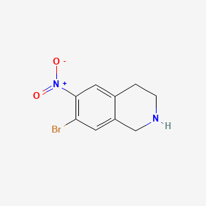 Chemical structure of 7-Bromo-6-nitro-1,2,3,4-tetrahydroisoquinoline