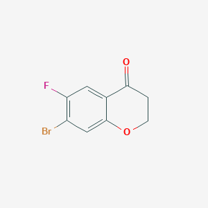 Chemical structure of 7-Bromo-6-fluorochroman-4-one