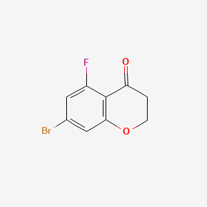 Chemical structure of 7-Bromo-5-fluorochroman-4-one