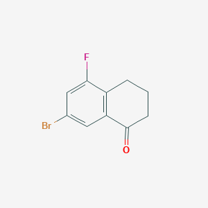 Chemical structure of 7-Bromo-5-fluoro-3,4-dihydronaphthalen-1(2H)-one