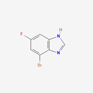 Chemical structure of 4-bromo-6-fluoro-1H-1,3-benzodiazole