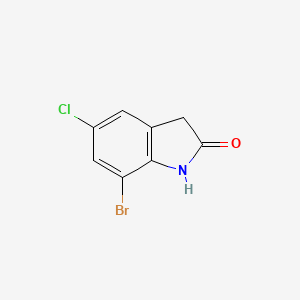 Chemical structure of 7-Bromo-5-chloroindolin-2-one
