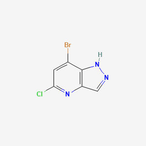 Chemical structure of 7-Bromo-5-chloro-1H-pyrazolo[4,3-b]pyridine