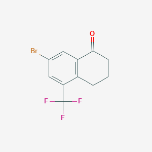 Chemical structure of 7-Bromo-5-(trifluoromethyl)-3,4-dihydronaphthalen-1(2H)-one