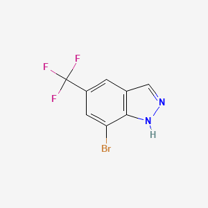 Chemical structure of 7-Bromo-5-(trifluoromethyl)-1H-indazole