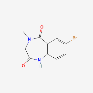 Chemical structure of 7-Bromo-4-methyl-3,4-dihydro-1H-benzo[e][1,4]diazepine-2,5-dione