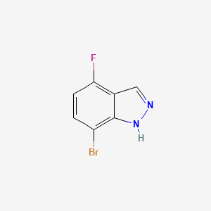 Chemical structure of 7-Bromo-4-fluoro-1H-indazole