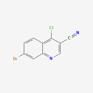 Chemical structure of 7-Bromo-4-chloroquinoline-3-carbonitrile