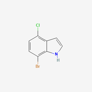 Chemical structure of 7-Bromo-4-chloro-1H-indole