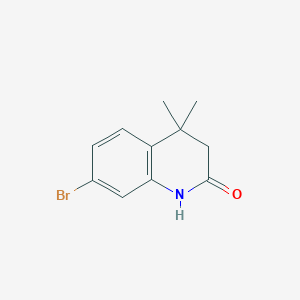 Chemical structure of 7-broMo-4,4-diMethyl-3,4-dihydroquinolin-2(1H)-one
