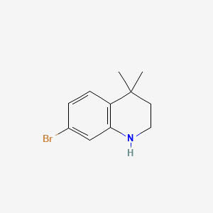 Chemical structure of 7-bromo-4,4-dimethyl-2,3-dihydro-1H-quinoline