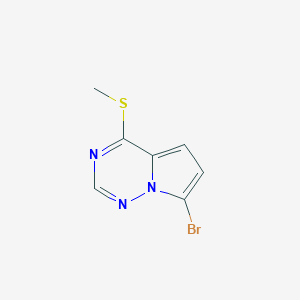 Chemical structure of 7-Bromo-4-(methylthio)pyrrolo[2,1-f][1,2,4]triazine