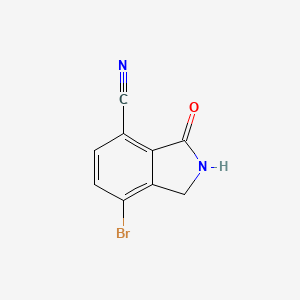 Chemical structure of 7-Bromo-3-oxoisoindoline-4-carbonitrile