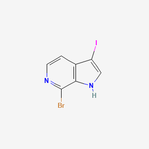 Chemical structure of 7-BroMo-3-iodo-6-azaindole