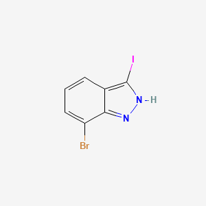 Chemical structure of 7-Bromo-3-iodo-1H-indazole