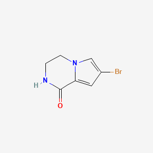 Chemical structure of 7-bromo-1H,2H,3H,4H-pyrrolo(1,2-a)pyrazin-1-one
