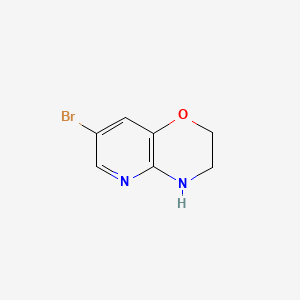 Chemical structure of 7-Bromo-3,4-dihydro-2H-pyrido[3,2-b]-1,4-oxazine