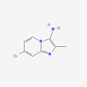 Chemical structure of 7-Bromo-2-methylimidazo[1,2-a]pyridin-3-amine