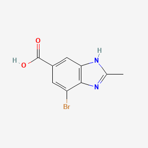 Chemical structure of 7-Bromo-2-methyl-1H-benzoimidazole-5-carboxylic acid