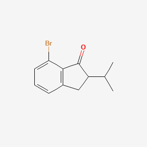 Chemical structure of 7-Bromo-2-isopropyl-2,3-dihydro-1H-inden-1-one