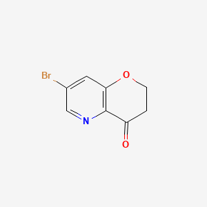 Chemical structure of 7-Bromo-2H-pyrano[3,2-b]pyridin-4(3H)-one