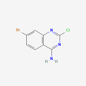 Chemical structure of 7-Bromo-2-chloroquinazolin-4-amine