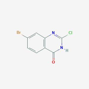 Chemical structure of 7-Bromo-2-chloroquinazolin-4(3H)-one