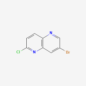 Chemical structure of 7-Bromo-2-chloro-1,5-naphthyridine