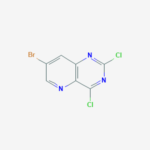 Chemical structure of 7-Bromo-2,4-dichloropyrido[3,2-d]pyrimidine